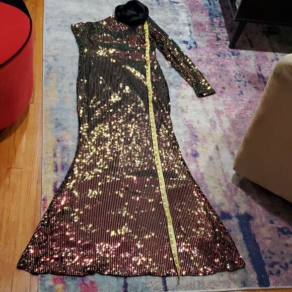 Miss Ord One Shoulder Sequin Maxi Dress Prom Evening - Picture 7 of 12